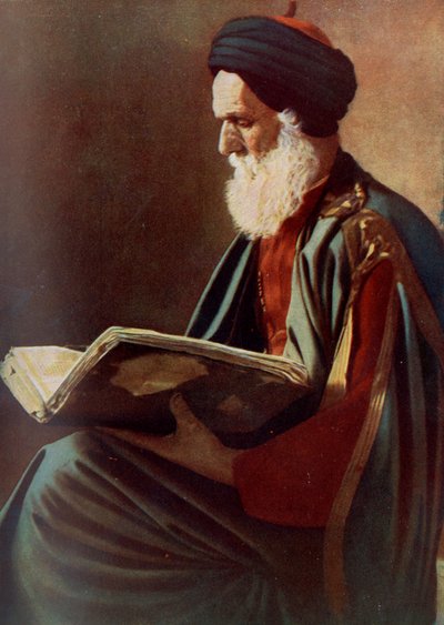 Tunisian Rabbi reading a book by Unknown